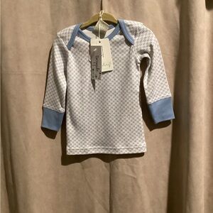 Blue and White Kids Long Sleeve Shirt